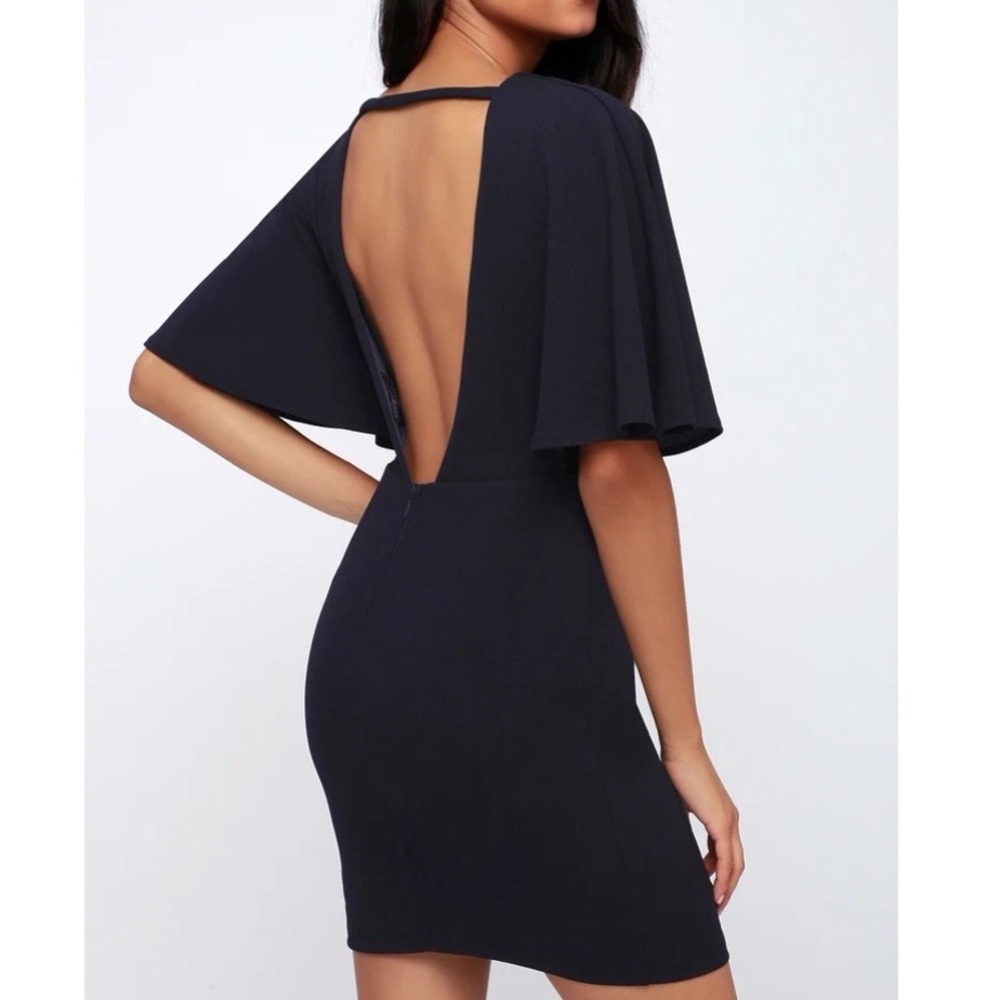 💙Lulus Mini Blue Navy Backless Dress Size S